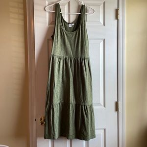 NWOT tiered dress from Gap, M Petite olive green